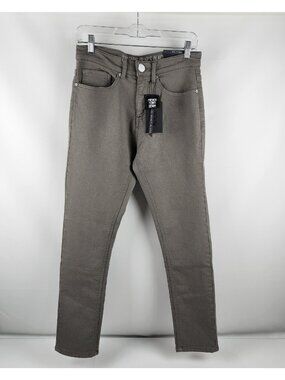 Vintage Genes Black Jeans Mens 28x30 Gray Slim Fit French Terry Denim NWT